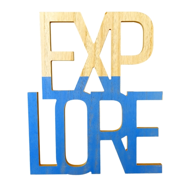 Horizon Group USA Accents Farmhouse Office Chic Explore Word Stack Painted Motivational Wall